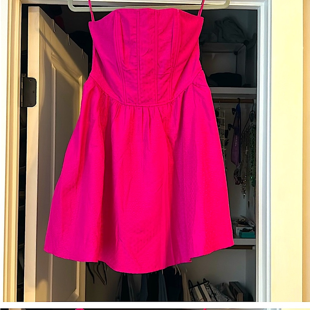 Strapless ruched top dress with POCKETS!
